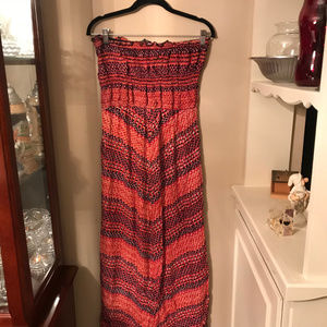 Women’s Angie Strapless Colorful Maxi Dress Size Medium